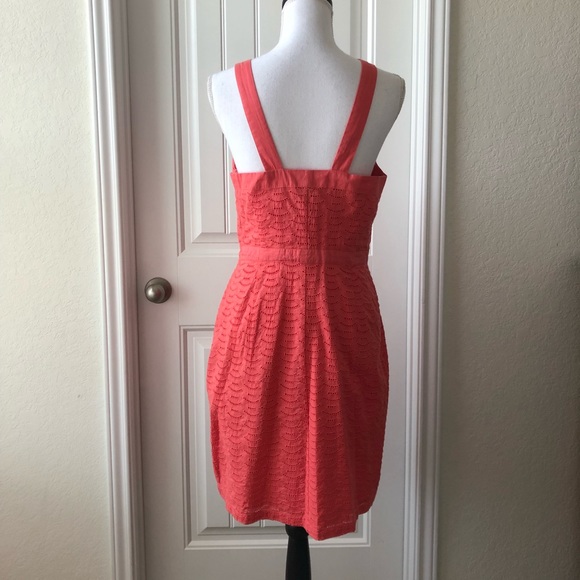 ‼️REDUCED‼️ NWOT Coral Eyelet Sheath Dress - Picture 3 of 8